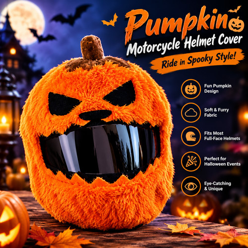 Copri casco zucca halloween - zucca,